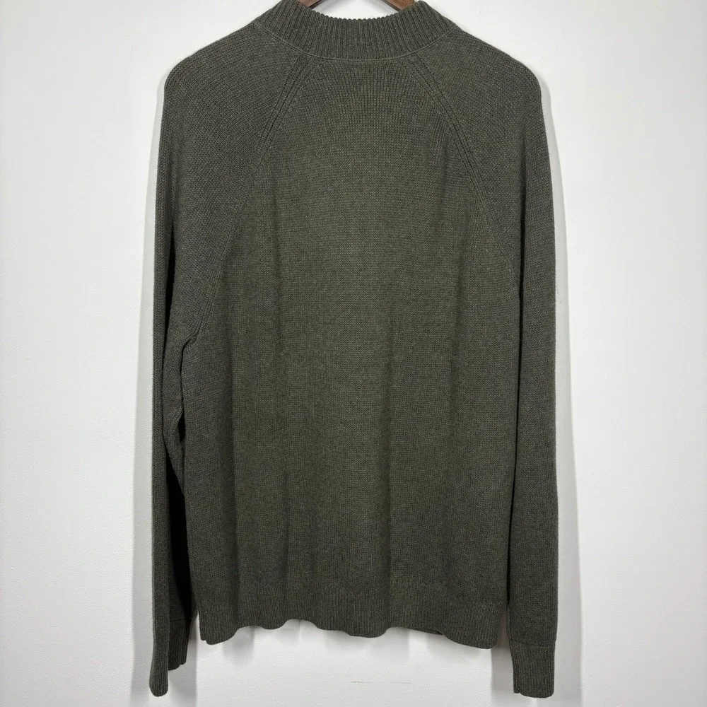 Banana Republic Mens Button Up Cardigan Sweater Size XL Olive Green Cotton Blend
